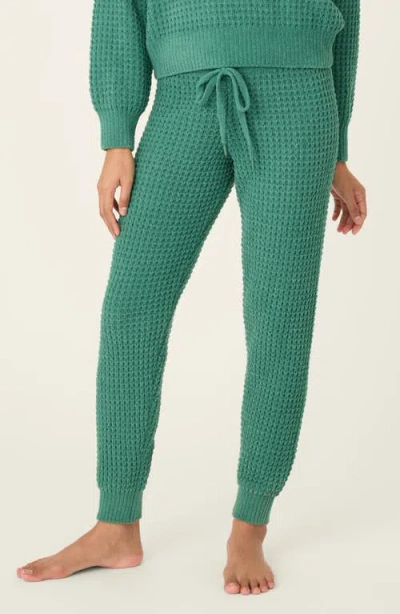 Pj Salvage Chenille Waffle Knit Lounge Pants In Green
