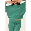 Pj Salvage Chenille Waffle Knit Lounge Sweater In Green
