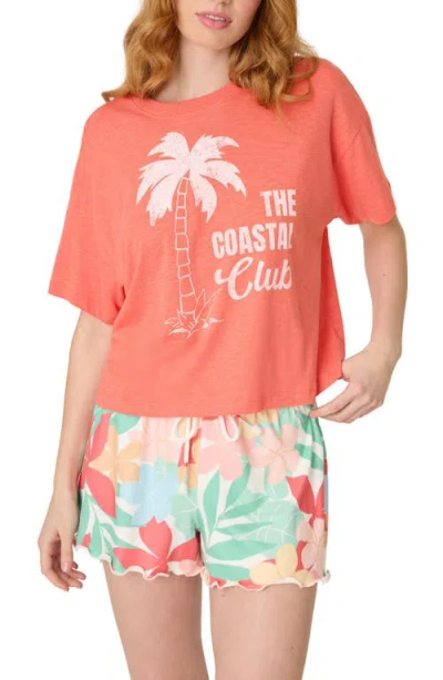 Pj Salvage Coastal Club Short Sleeve Graphic T-shirt In Orange