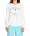 Pj Salvage Cocktail Season Long Sleeve Top In Ivory In White
