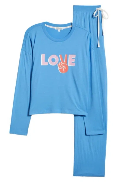 Pj Salvage Cotton & Modal Pajamas In Bright Blue