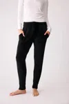 Pj Salvage Cozy & Chic Feather Knit Banded Jogger In Black In Black