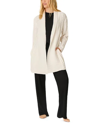 Pj Salvage Cozy Chenille Cable Knit Cardigan In White