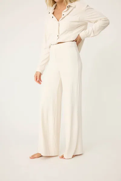 Pj Salvage Cozy Corduroy Lounge Pant In Bone In Beige