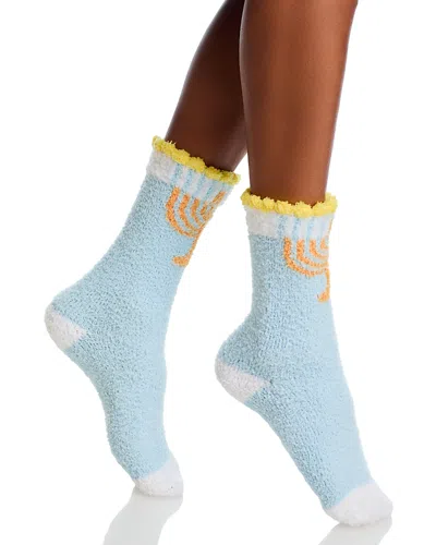 Pj Salvage Cozy Grippers Crew Socks In Blue