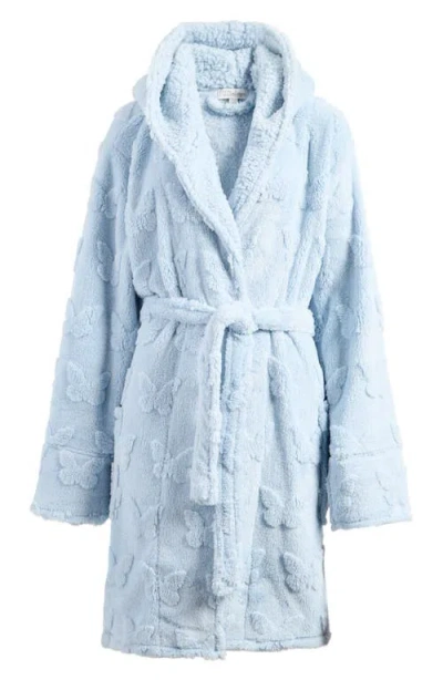 Pj Salvage Cozy Plush Fleece Hooded Robe In Ice Blue
