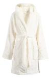 Pj Salvage Cozy Plush Fleece Hooded Robe In Ivory