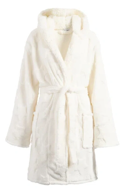 Pj Salvage Cozy Plush Fleece Hooded Robe In Ivory