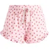 Pj Salvage Crazy For The Holidays Brushed Pointelle Pajama Shorts In Pink