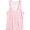 Pj Salvage Crazy For The Holidays Brushed Pointelle Sleep Tank In Pink