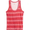 Pj Salvage Crazy For The Holidays Brushed Pointelle Sleep Tank In Red