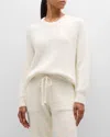 Pj Salvage Crewneck Feather Knit Sweater In Ivory