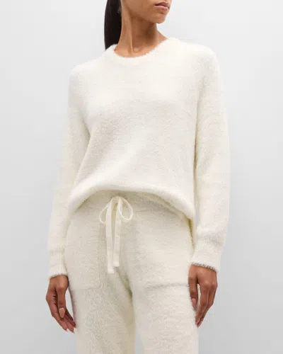 Pj Salvage Crewneck Feather Knit Sweater In Ivory