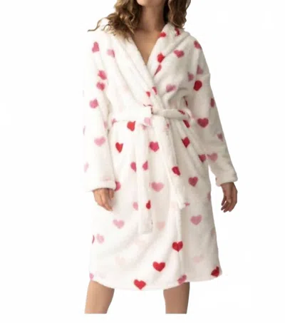 Pj Salvage Day Dream Heart Robe In Ivory W Hearts In Multi