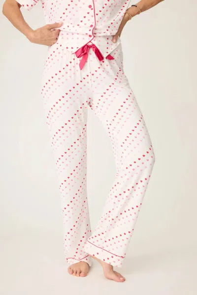Pj Salvage Day Dreams Heart Pyjama Trouser In Ivory In White