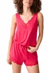 Pj Salvage Day Dreams Modal Romper In Ruby Red In Pink
