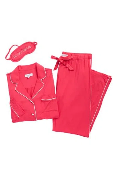 Pj Salvage Day Dreams Pajamas & Eye Mask Set In Red
