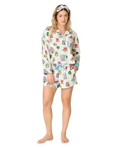 Pj Salvage Dog Print Flannel Pajama Set In Multi