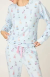 Pj Salvage Doggone Cold Long Sleeve Pajama Top In Multi