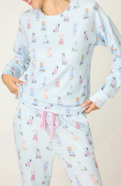 Pj Salvage Doggone Cold Long Sleeve Pajama Top In Multi