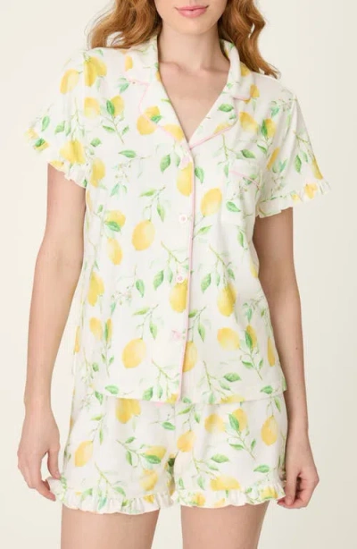 Pj Salvage Dolce Spritz Button-up Pajama Shirt In White