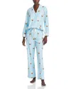 Pj Salvage Espresso Martini Flannel Pajama Set In Ice Blue