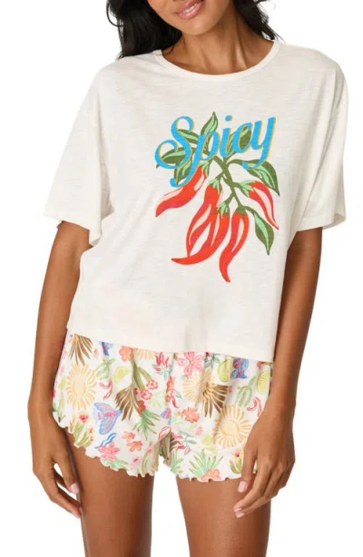 Pj Salvage Feelin Prickly Pajama Top In White