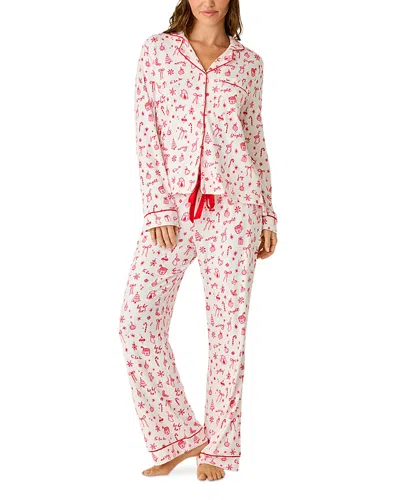 Pj Salvage Femme De Noel Long Sleeve Pajama Set In Red
