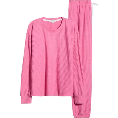 Pj Salvage Fireside Sparkle Waffle Knit Pajamas In Multi