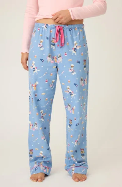 Pj Salvage Flannel Pajama Pants In Blue