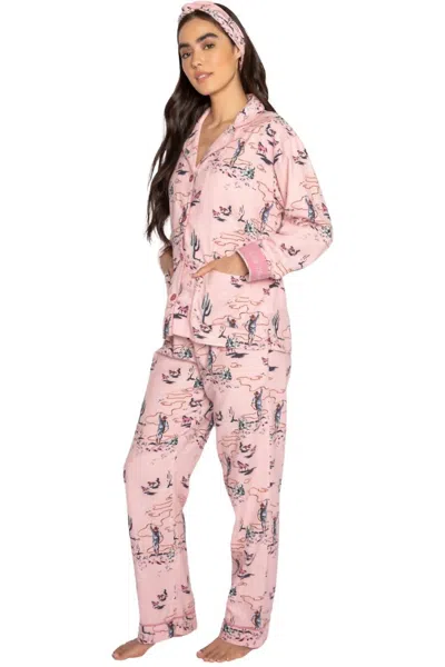 Pj Salvage Flannel Pajama Set In Pink Mist