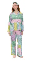Pj Salvage Flannel Pajama Set Multi In Green
