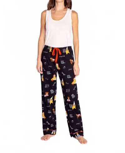 Pj Salvage Flannel Pant In Slate Dogs In Black