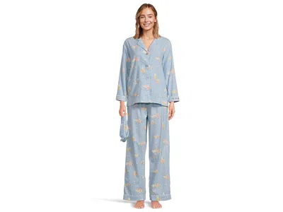 Pj Salvage Flannel Pj Set With Headband In Blue