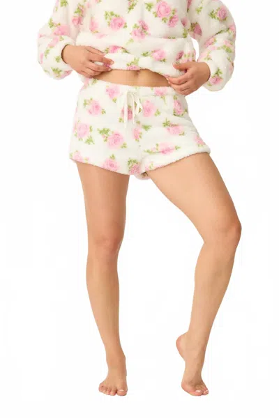 Pj Salvage Fleece Plush Short In Rose In Multi