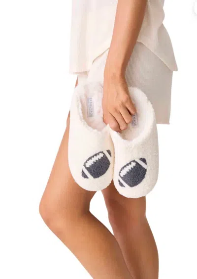 Pj Salvage Football Slippers In Ivory In Multi