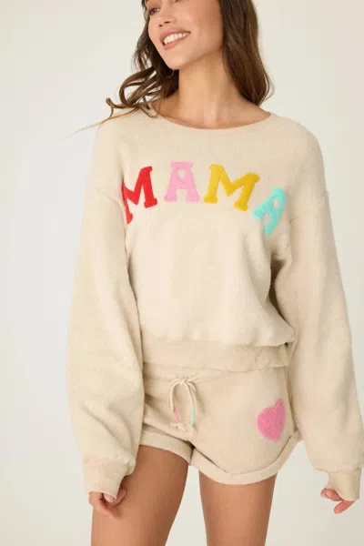 Pj Salvage For The Mama Long Sleeve Top In Oatmeal