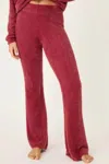 Pj Salvage Full Of Holiday Spirit Feather Knit Lounge Pant In Earth Red In Red