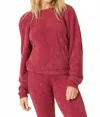 Pj Salvage Full Of Holiday Spirit Feather Knit Sweater In Earth Red In Red