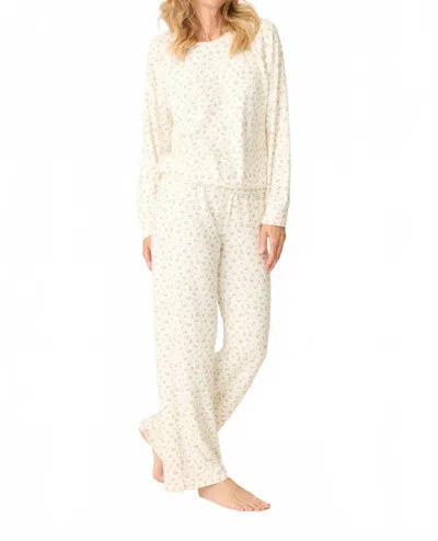 Pj Salvage Full Of Love Floral Pajama Set In Ivory In Multi