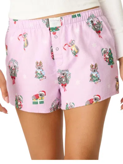 Pj Salvage Glow Flannel Shorts In Lavender In Purple