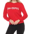 Pj Salvage Grateful Long Sleeve Lounge Top In Red In Red