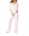 Pj Salvage Happiest On The Court Striped Pj Set In Ivory/pink In Pink