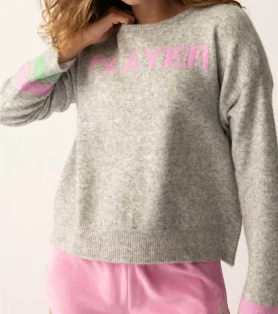Pj Salvage Happiest On The Court Player Sweatshirt In Grey