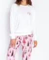 Pj Salvage Happy By Nature Long Sleeve Top In Ivory In White