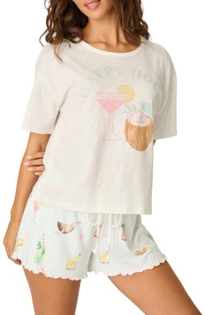 Pj Salvage Happy Hour Graphic Sleep Tee In Animal Print