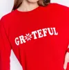 Pj Salvage Happy Joy Long Sleeve Top In Red In Red