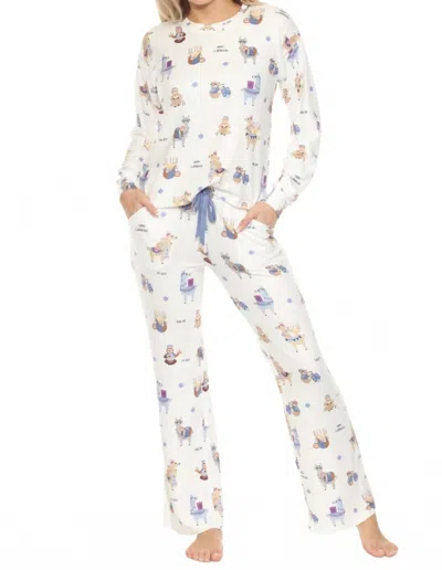 Pj Salvage Happy Llamakkah Pajama Set In Ivory In Multi