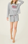 Pj Salvage Hold Your Horses Slub Jersey Short Pajamas In Gray