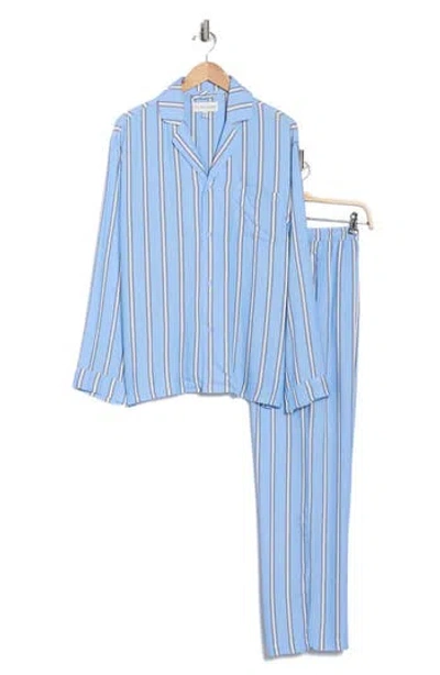 Pj Salvage Hype Stripe Sateen Pajamas In Blue